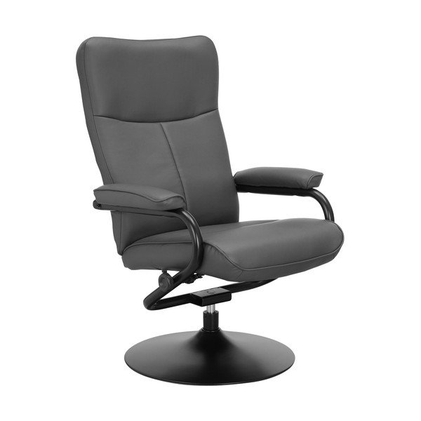 Сив релаксиращ фотьойл с табуретка от изкуствена кожа Istad – Støraa-image-3