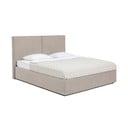 Двойно тапицирано кафяво-сиво легло с място за съхранение и включена подматрачна рамка 160x200 cm Thessa Bold – Bonami Selection