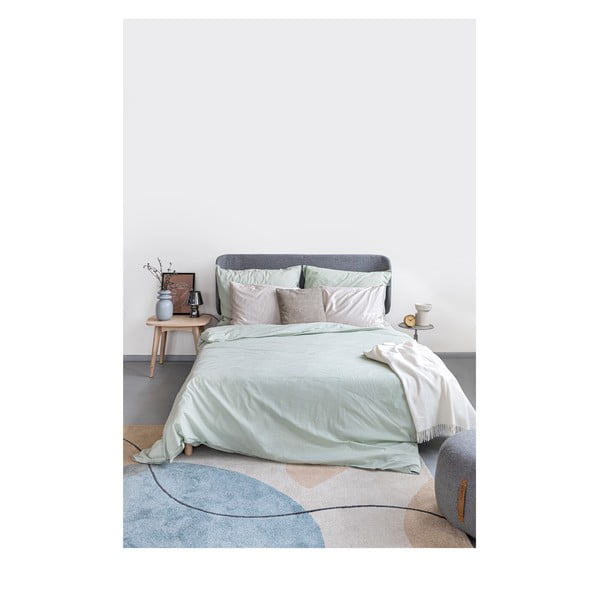 Градинско зелено спално бельо за двойно легло от измит памук , 200 x 200 cm - Bonami Selection-image-3