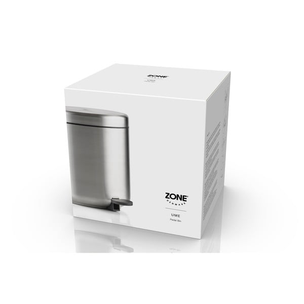 Кошче за боклук с педал от неръждаема стомана в матово сребрист цвят 4 l Ume – Zone-image-2