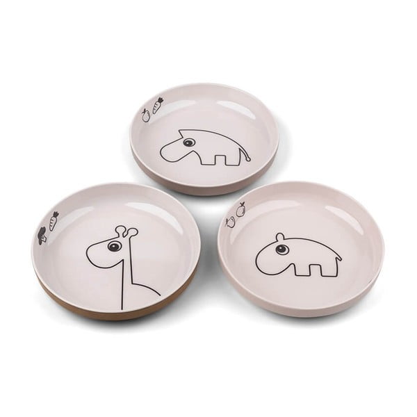 Розови детски чинии в комплект от 3 бр. ø 18,5 cm Friends - Done by Deer