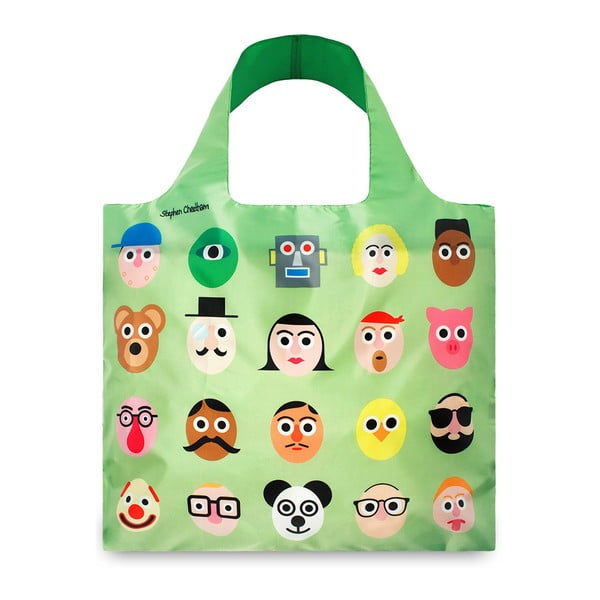 Skládací nákupní taška s kapsičkou LOQI Faces
