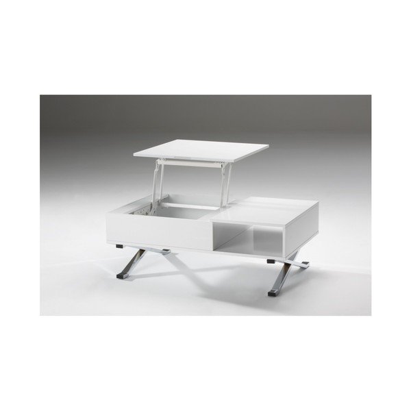 Бяла масичка за кафе с разтегателен плот Manila - Marckeric-image-2