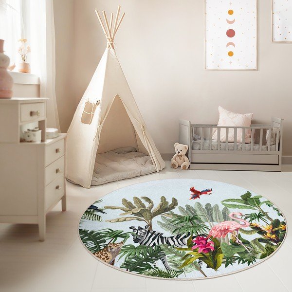 Детски килим подходящ за пране ø120 cm Jungle – Mila Home-image-1