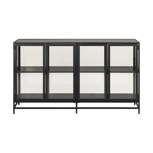 Черна витрина от декор от ясен 152x86 cm Seaford – Actona