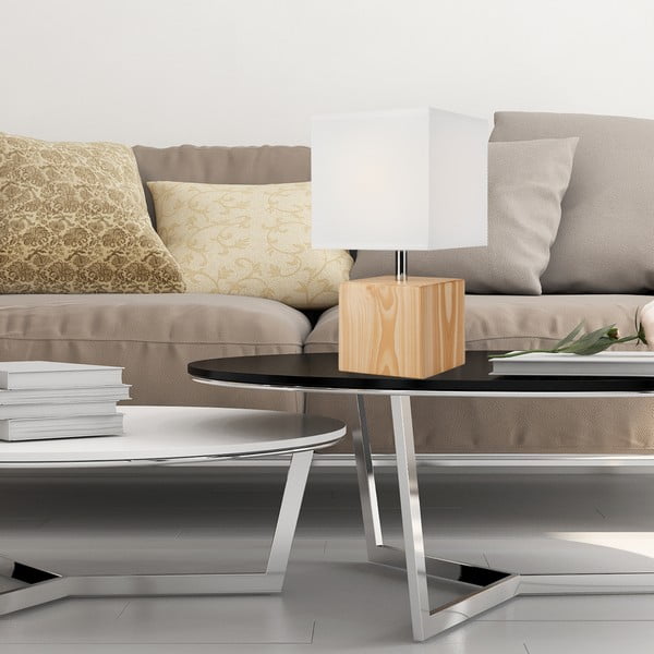 Светлокафява настолна лампа с текстилен абажур, височина 29,5 cm Natura - LAMKUR-image-2