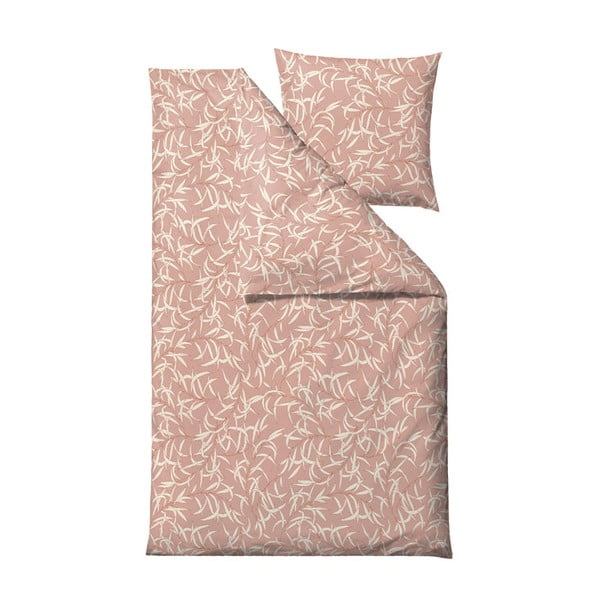Розов чаршаф от памучен сатен за единично легло Breeze Blush, 140 x 200 cm - Södahl