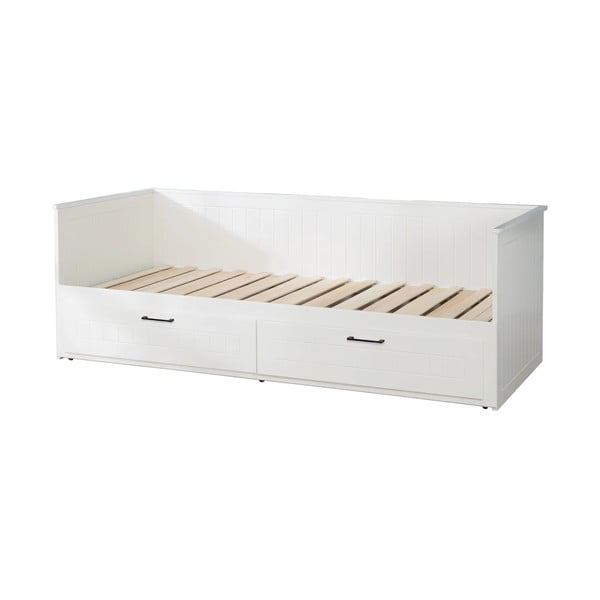 Бяло детско легло с разтегателно легло и място за съхранение 90/180x200 cm Sylt - Roba