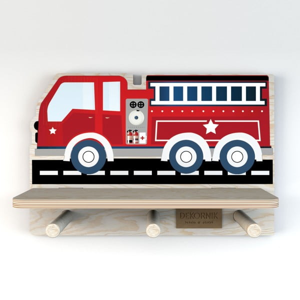 Стенен рафт с мотив на пожарна кола Firetruck - Dekornik
