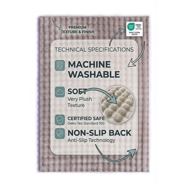 Бежов килим подходящ за пране 150x230 cm Bubble Emarald – Mila Home-image-4