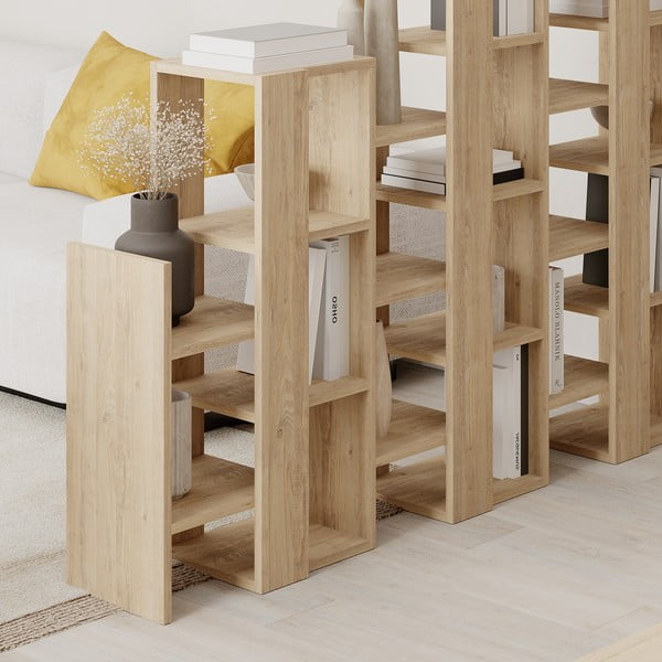 Стелаж от декор от дъб в естествен цвят 158x151 cm Anissa – Marckeric-image-4