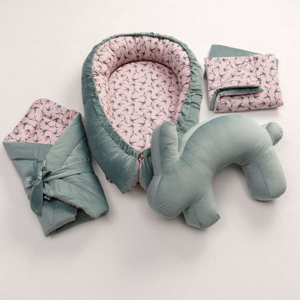 Възглавница за кърмене в ментов цвят Velvet Bunny - Yellow Tipi-image-1