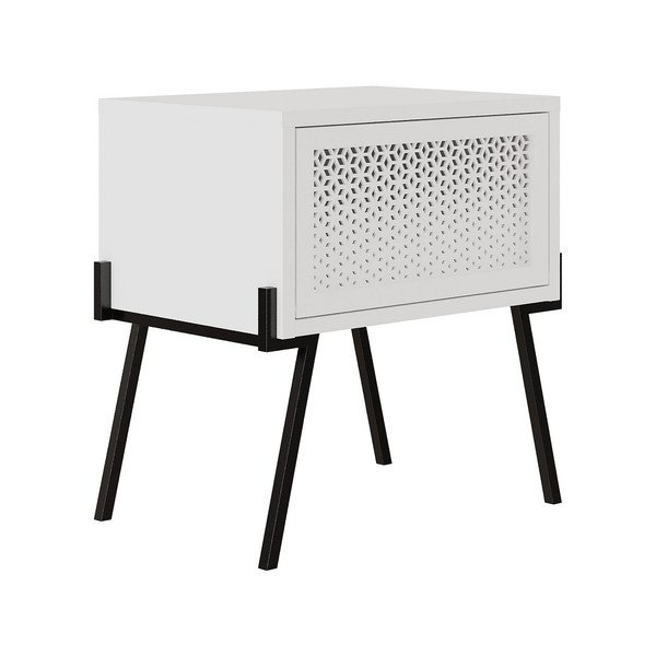 Бяло нощно шкафче Naive - Kalune Design