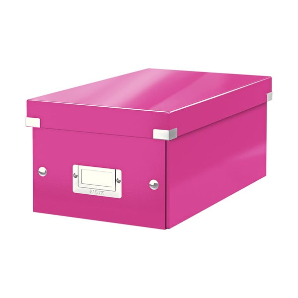 Розова кутия за съхранение с капак DVD диск, дължина 35 cm Click&Store - Leitz