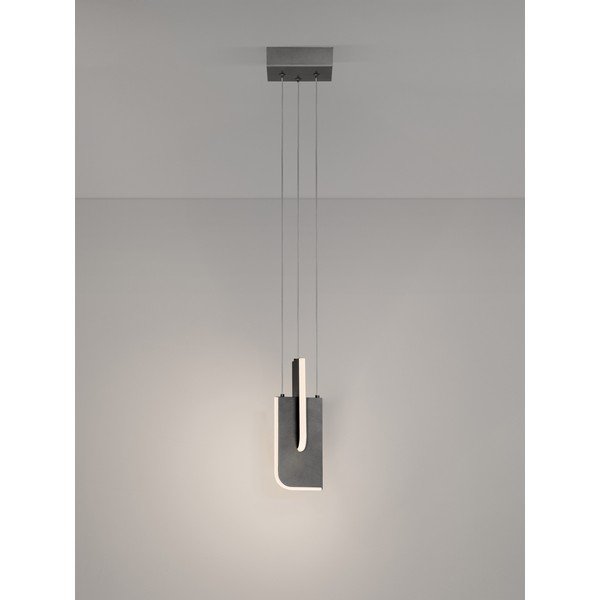 Светлосиво метално LED затъмняващо се висящо осветително тяло Totem – Nova Luce-image-3