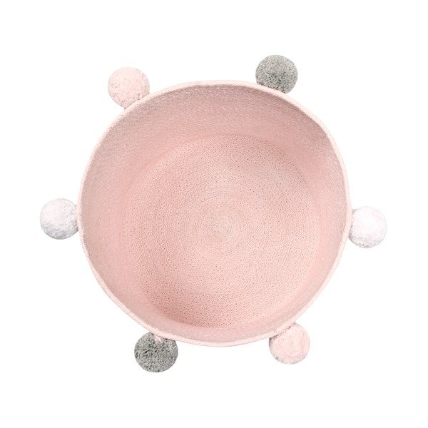 Светлорозова текстилна детска кошница за играчки ø 30x30 cm Bubbly – Lorena Canals-image-3