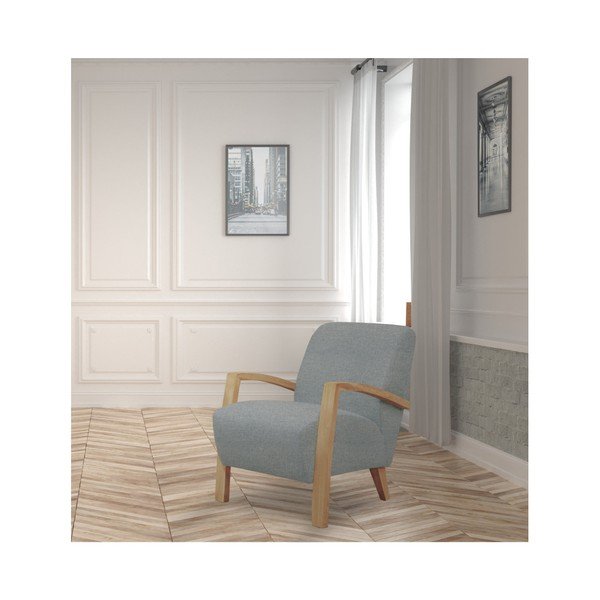 Světle šedé křeslo se světlou konstrukcí Windsor & Co. Luna-image-3