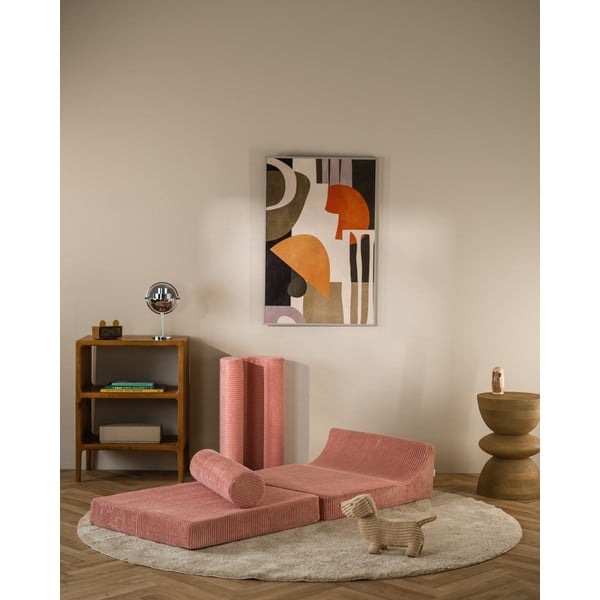 Розов детски стол от рипсено кадифе Flipster – Wigiwama-image-1