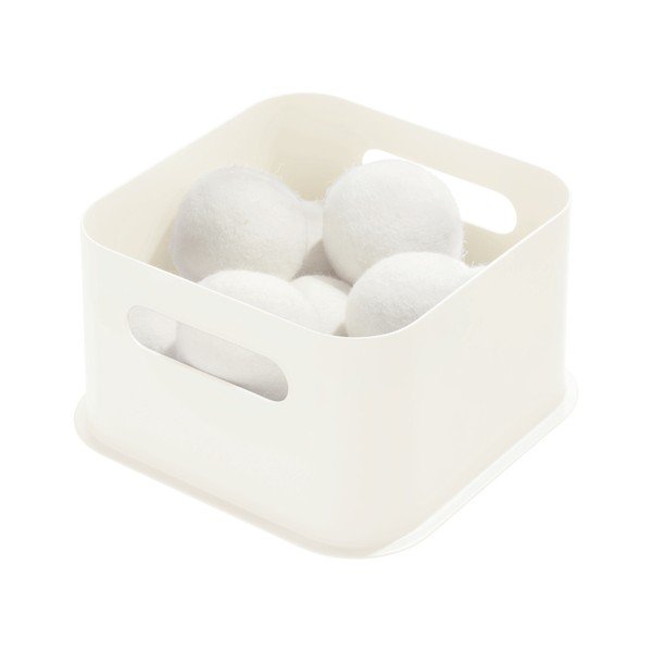 Бяла кутия за съхранение с дръжки, 21,3 x 21,3 cm Eco - iDesign-image-1