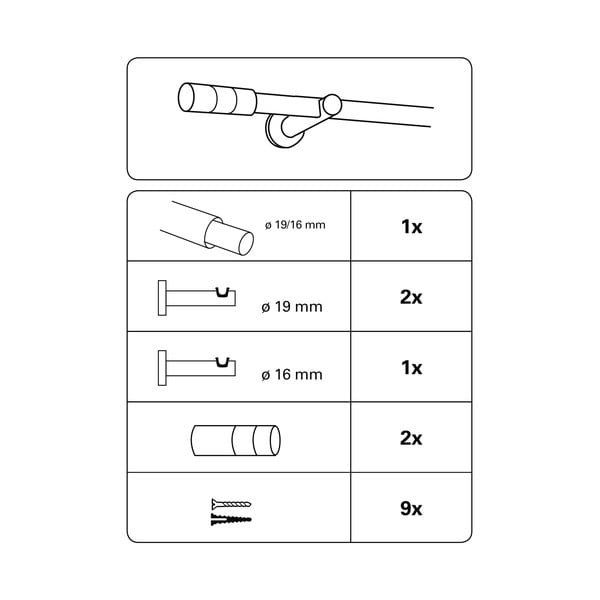 Метален разтегателен корниз 190 - 340 cm Kreta - Gardinia-image-4