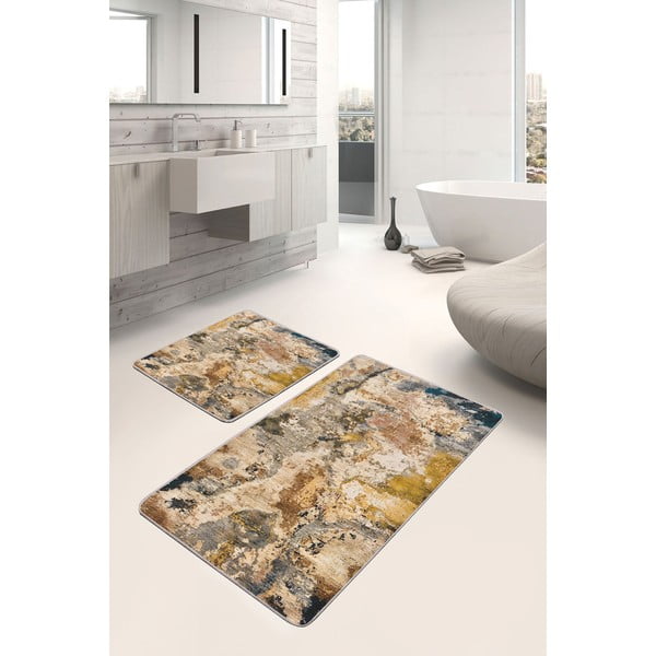 Кафяво-бежови килимчета за баня в комплект от 2 бр. 60x100 cm - Mila Home