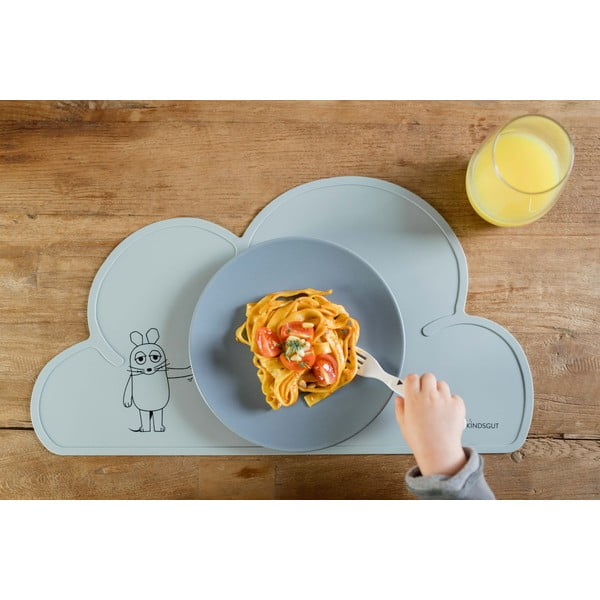 Синя силиконова подложка за хранене Мишка, 49 x 27 cm - Kindsgut-image-4