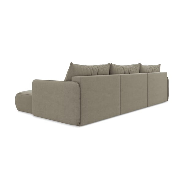 Бежов разтегателен ъглов диван с място за съхранение Nanea – Makamii-image-4