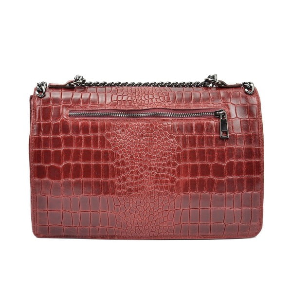 Червена кожена чанта с верига - Carla Ferreri-image-1