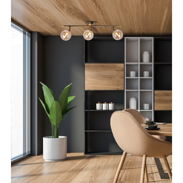 Лампа за таван в бронзов цвят със стъклен абажур ø 10 cm Rodia - Candellux Lighting-image-1