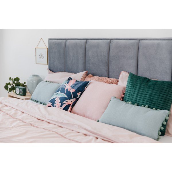 Синьо-сиво двойно легло с решетка и място за съхранение , 180 x 200 cm Wega - ProSpánek-image-1