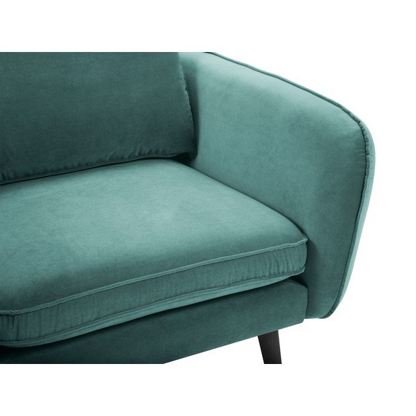 Петролно синьо кадифено кресло с черни крака Lento - Kooko Home-image-4