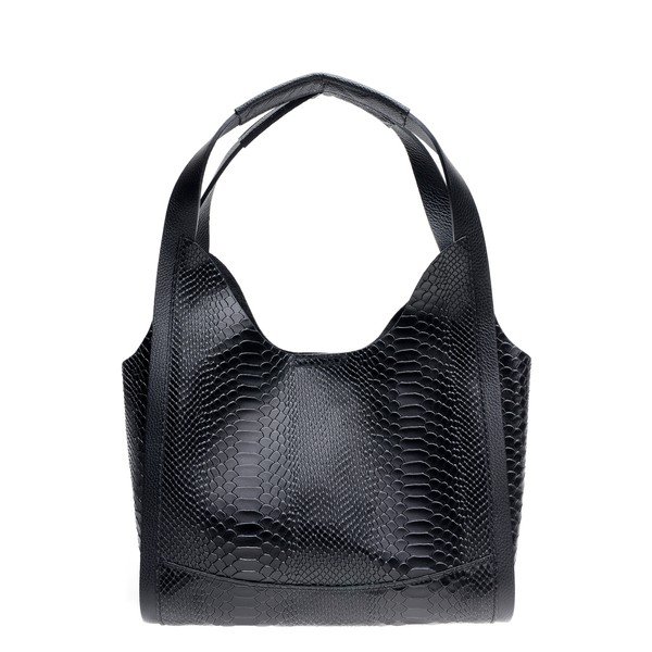 Черна кожена чанта Sierra - Mangotti Bags-image-1