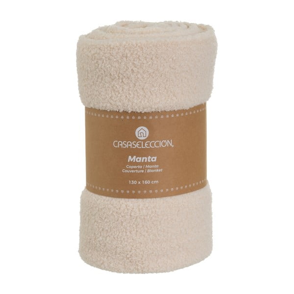 Бежово одеяло от букле 160x130 cm Sherpa – Casa Selección-image-4