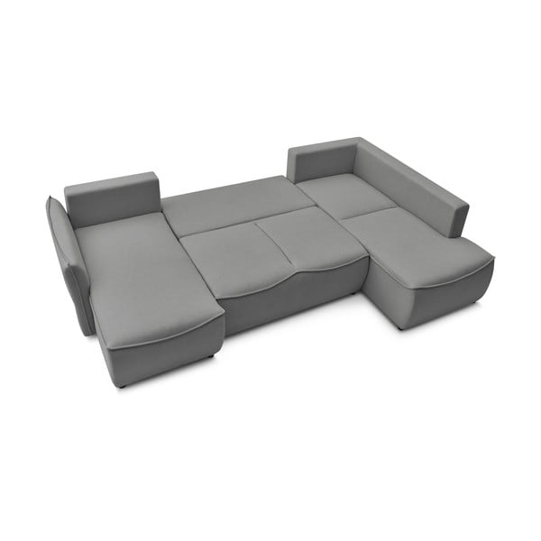 Светлосив ъглов разтегателен диван (десен ъгъл) Leon - Bobochic Paris-image-4