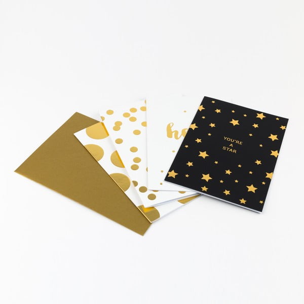 Комплект от 16 хартии за писма с пликове в подаръчна кутия Shimmer - GO Stationery