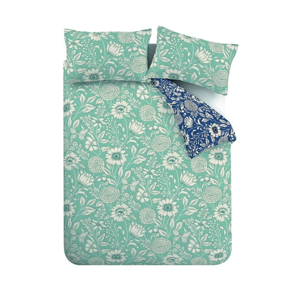 Зелено-синьо спално бельо 200x200 cm Tapestry Floral - Catherine Lansfield