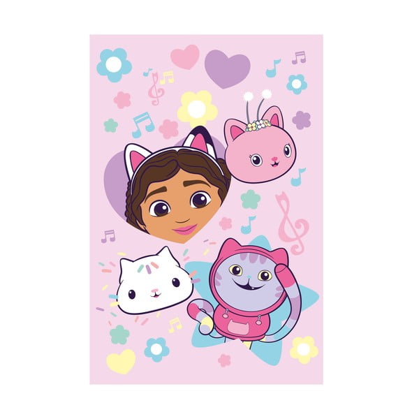 Розово детско одеяло от флийс 100x150 cm Gabby´s Dollhouse "Music" – Jerry Fabrics