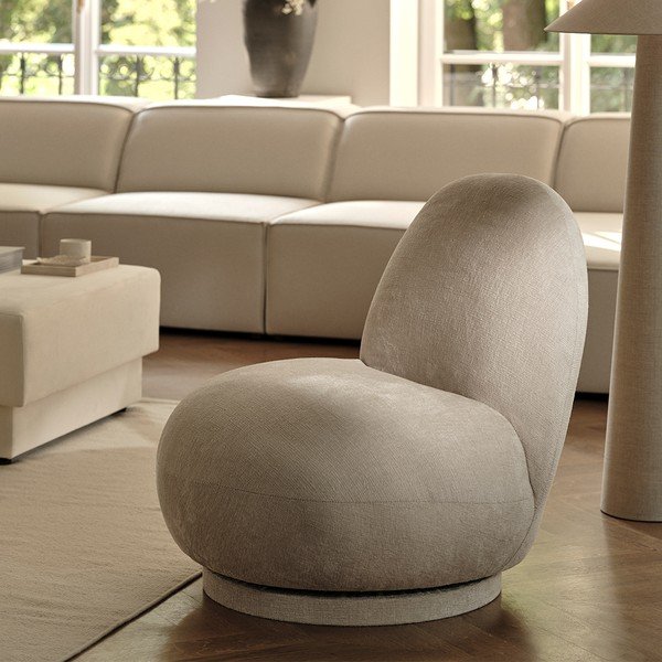 Бяло кресло от плат букле Chuck – Micadoni Home-image-1