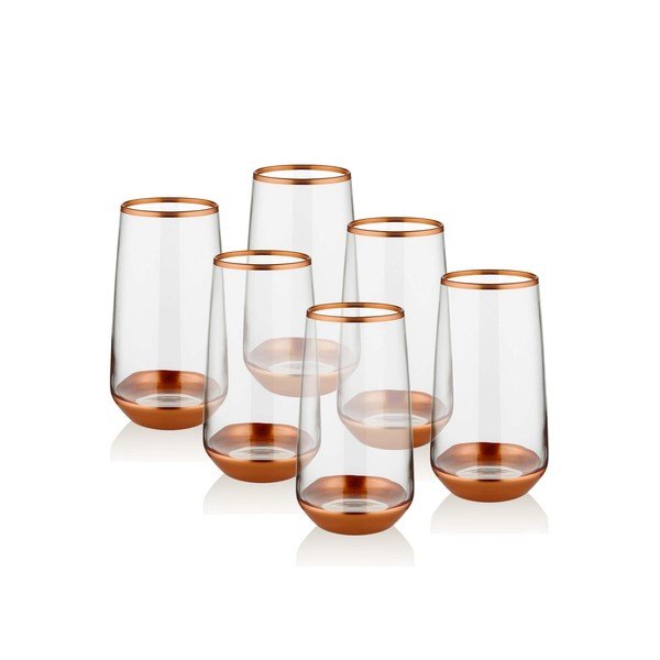 Комплект от 6 чаши Bronze, 380 ml Glam - Mia-image-1