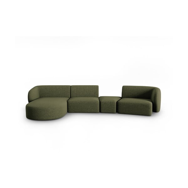 Зелен ъглов диван, ляв ъгъл Shane - Micadoni Home