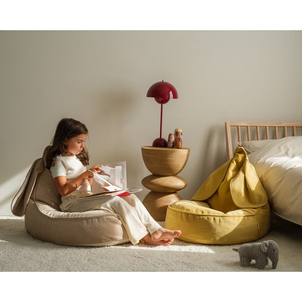 Жълт кадифен детски пуф Bunny – Wigiwama-image-4