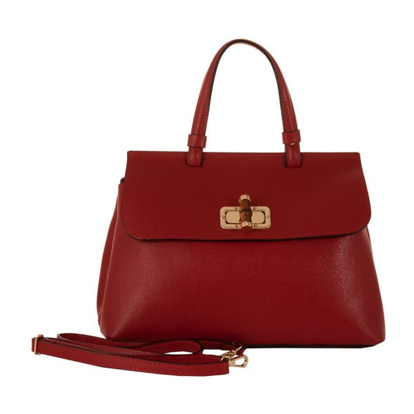 Červená kabelka z pravé kůže Andrea Cardone Ruby Red Glamour