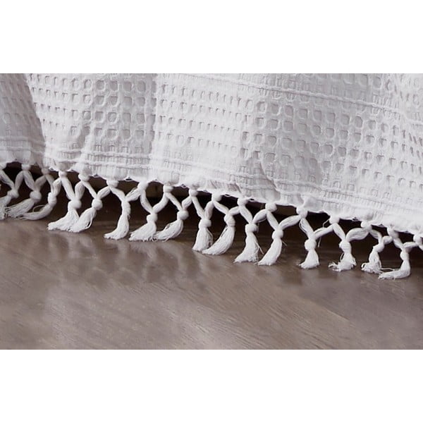 Бяла памучна покривка за двойно легло 220x240 cm Lotus - Mijolnir-image-1