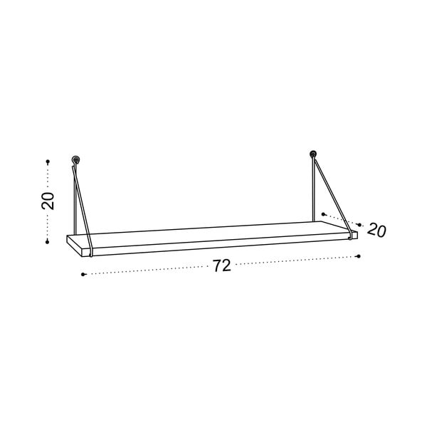 Рафт от естествен дъб 72 cm Armoni - Kalune Design-image-3
