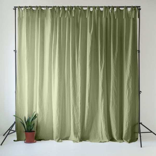 Светлозелено ленено перде 140x330 cm Sage – Linen Tales