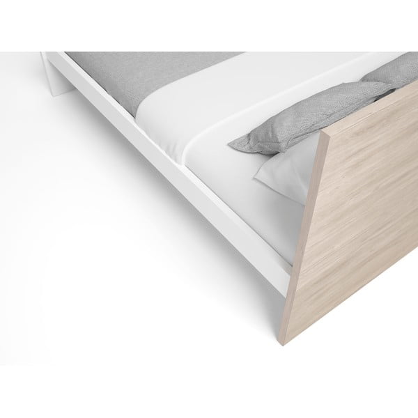 Бяло/естествено двойно легло от дъб 160x200 cm Sahara - Marckeric-image-4