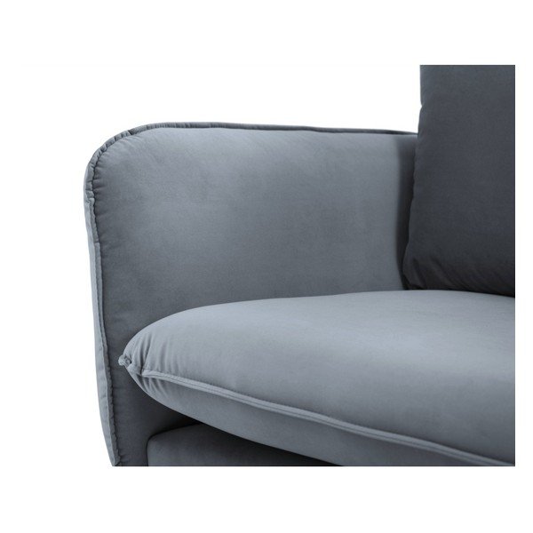 Диван от сиво кадифе , 160 см Vienna - Cosmopolitan Design-image-4