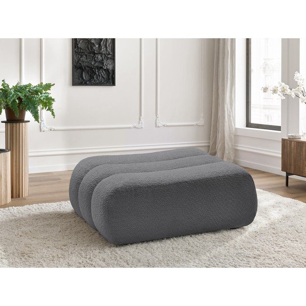 Сива табуретка  от прежда с примки от букле Azra – Bobochic Paris-image-1