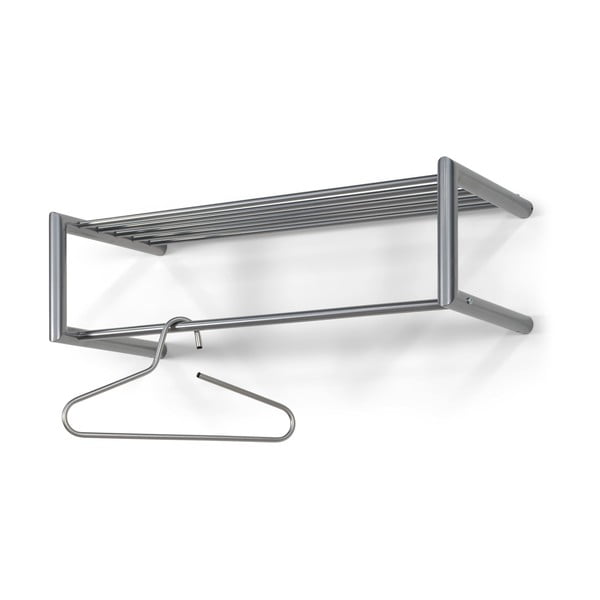Метална стенна закачалка в сребрист цвят с рафт 80 cm Smooth – Spinder Design-image-2