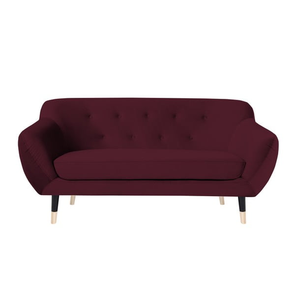 Виненочервен диван с черни крачета Mazzini Sofas Amelie, 158 cm